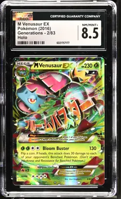 Pokemon GRADED 2016 M Venusaur EX 2/83 Generations NM/M+ 8.5 CGC - Image 1