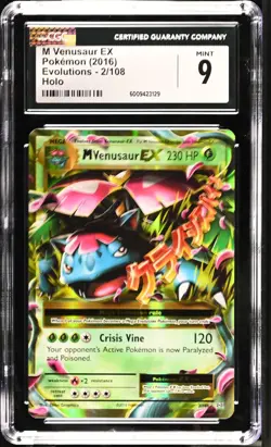Pokemon GRADED 2016 M Venusaur EX 2/108 Evolutions M+ 9 CGC - Image 1