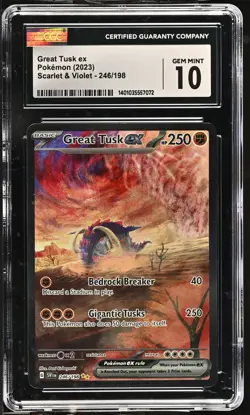 Pokemon GRADED 2023 Great Tusk ex 246/198 Scarlet & Violet GM 10 CGC - Image 1