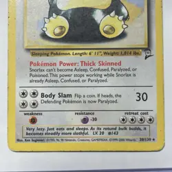 Snorlax 30/130 Base Set 2 WOTC 1999 Pokemon Vintage Never Played - Image 4