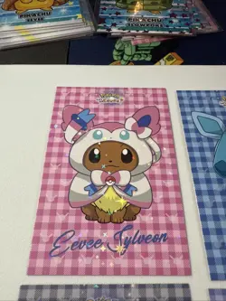 Pokemon Let's Go Eevee Database Eevee Poncho Glitter Holo Flannel Eeveelutions - Image 3