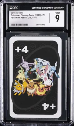2021 POKEMON PLAYING CARDS JPN POKEMON POCKET UNO - +4 EEVEELUTIONS CGC 9 - Image 1
