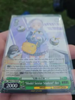 NIKKE "Model Senior Student" Rei R PACK FRESH Weiss Schwarz Trading Card - Image 2