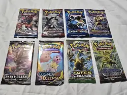 8 Sealed Packs From Older Tins Cosmic Eclipse Pokemon Cards TCG - Image 1