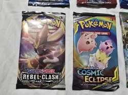 8 Sealed Packs From Older Tins Cosmic Eclipse Pokemon Cards TCG - Image 2
