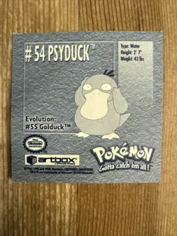 Psyduck 54 ArtBox Sticker 1999 Pokemon - Image 2