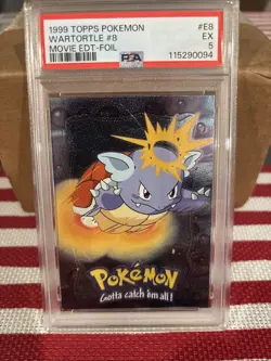 1999 Topps Movie Evolution Pokemon Wartortle #E8 - FOIL PSA 5 - Image 1