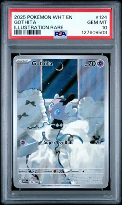 Pokemon TCG White Flare Gothita #124 Illustration Rare PSA 10 GEM MINT *LOW POP* - Image 1