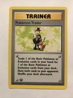 Pokemon TCG Pokemon Trader Base Set 77/102 Regular 1st Edition Shadowless Rare - Image 1