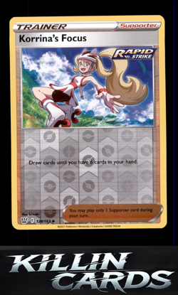 Reverse Holofoil Korrina's Focus 128/163 Pokemon Uncommon SWSH05: Battle Styles - Image 1