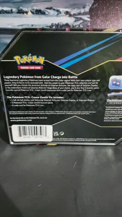Pokemon Crown Zenith Galarian Zapdos Tin Brand New Factory Sealed Crown Zenith - Image 3