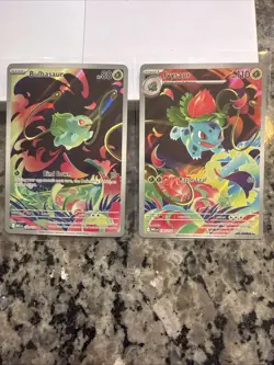 Pokemon 2025 Mega Evolution Bulbasaur 133/132 IR NM & Ivysaur 134/132 IR NM - Image 1