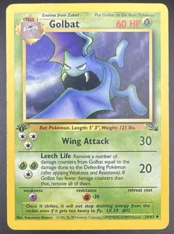 Pokemon TCG Golbat 34/62 1st Edition Fossil MP English Card - Image 1