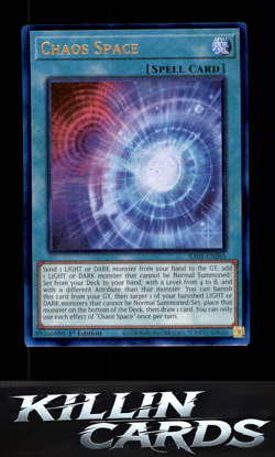1st Edition Chaos Space (UR) RA01-EN065 Ultra Rare 25th Anniversary Rarity Colle - Image 1