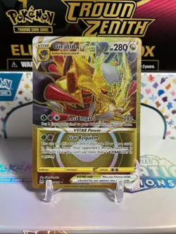 Pokemon Giratina VSTAR TCG Lost Origin 212/196 Secret Rare Gold Card NM - Image 1