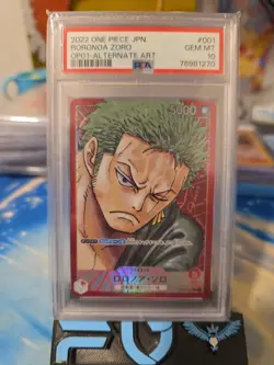 PSA 10 Roronoa Zoro Parallel OP01-001 L ROMANCE DAWN ONE PIECE Card Japanese - Image 1