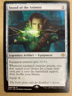 MTG 1x Sword of the Animist 89 Archenemy: Nicol Bolas Magic the Gathering x1 NM - Image 1