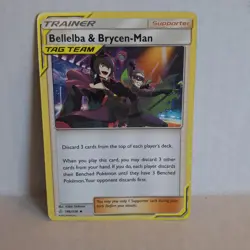 Bellelba & Brycen-Man 186/236 Sm-Cosmic Eclipse Regular Pokemon TCG Light Played - Image 1