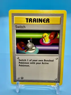 1999 Pokemon Game 1st Edition Trainer SWITCH Shadowless English 95/102 *NP* - Image 1