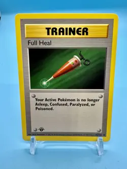 1999 Pokemon Game 1st Edition Trainer FULL HEAL Shadowless English 82/102 *NP* - Image 1