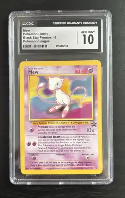 2000 Pokemon Mew Black Star Promo #8 Pokemon League CGC 10 GEM MINT - Image 1
