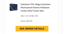 Pokemon Center Mega Evolution Phantasmal Flames Elite Trainer Box ETB *PREORDER* - Image 3