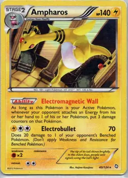 Pokemon TCG Ampharos 40/124 Dragons Exalted Holo MP - Image 1