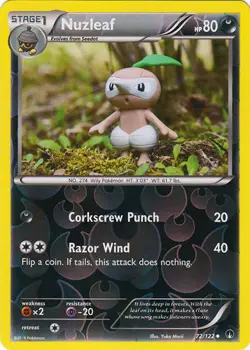 Nuzleaf 72/122 XY Breakpoint REVERSE HOLO MINT! Pokemon - Image 1