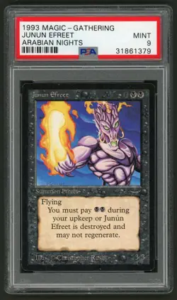 1993 MTG Magic the Gathering Card Arabian Nights Junun Efreet PSA 9 TCG - Image 1