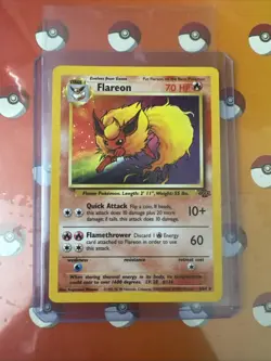 Pokemon TCG Card Flareon Jungle 19/64 Unlimited Non Holo Rare WOTC Vintage - Image 1