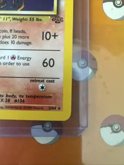 Pokemon TCG Card Flareon Jungle 19/64 Unlimited Non Holo Rare WOTC Vintage - Image 3