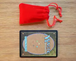 Tiny Red Dice Bag & Black Glass Gem Tokens, Life Counters Gaming Stones MTG - Image 2