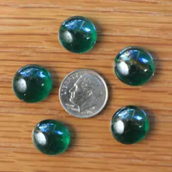 Tiny Green Dice Bag & Green Glass Gem Tokens, Energy Counters Magic MTG - Image 2