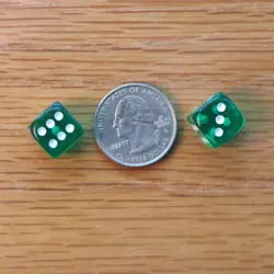 Tiny Green Dice Bag & Green Glass Gem Tokens, Energy Counters Magic MTG - Image 4