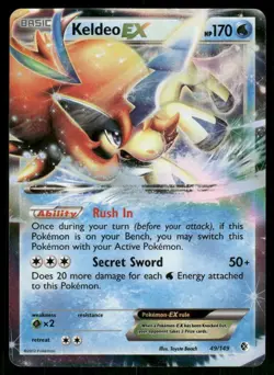 Keldeo EX 49/149 Ultra Rare Holo NM Pokemon Boundaries Crossed - Image 1