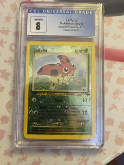 Pokemon Ledyba 7/18 Reverse Holo Southern Islands NM English CGC 8 - Image 1