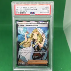 2025 POKEMON MEG EN-MEGA EVOLUTION ULTRA RARE #169 LILLIE'S DETERMINATION PSA 10 - Image 1
