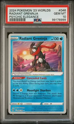 RADIANT GRENINJA NON-HOLO #046 - 2024 Pokemon '23 Worlds Deck - PSA 10 GEM MT - Image 1