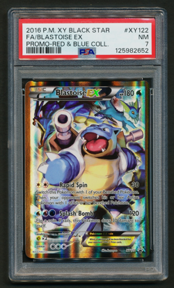 Blastoise EX XY122 Black Star Promo Full Art Holo Pokemon 2016 Red Blue PSA 7 NM - Image 1