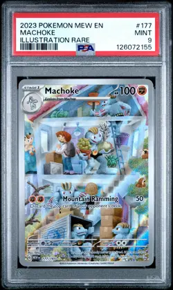 2023 POKEMON MEW EN-151 ILLUSTRATION RARE #177 MACHOKE PSA 9 - Image 1