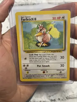 Farfetch'd Non-Holo 1999 WOTC Pokemon Card 27/102 Base Set Uncommon NM/MT - TCG - Image 1