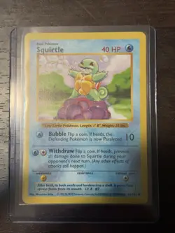 Squirtle Base Set 063/102 Shadowless Unlimited Edition Regular Card - Image 1