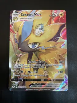 Pokemon TCG Zeraora VMAX Crown Zenith Holo Card GG42/GG70 Near Mint Condition - Image 1
