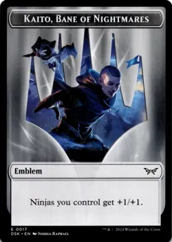 MTG Emblem - Kaito, Bane of Nightmares Normal NM Duskmourn Magic - Image 1