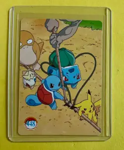 PIKACHU MEW MEOWTH PSYDUCK Pokemon Pocket Monsters Vending Prism Sticker NM Holo - Image 2