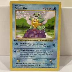 Squirtle 63/102 Base Set - 1st Edition - Shadowless - 1999 - WOTC - Pokemon TCG - Image 1