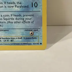 Squirtle 63/102 Base Set - 1st Edition - Shadowless - 1999 - WOTC - Pokemon TCG - Image 5