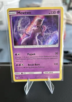 Pokemon TCG Mewtwo 12/18 Detective Pikachu Holo Rare NM - Image 1