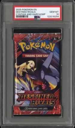PSA 10 Pokemon SV Destined Rivals Sealed Pack Cynthia & Garchomp Gem Mint 2025 - Image 1