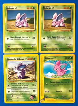 Pokemon Vtg LOT - Nidoran 55/10 - Base Set, 2, Aquapolis 96/147, Gym Challenge - Image 1
